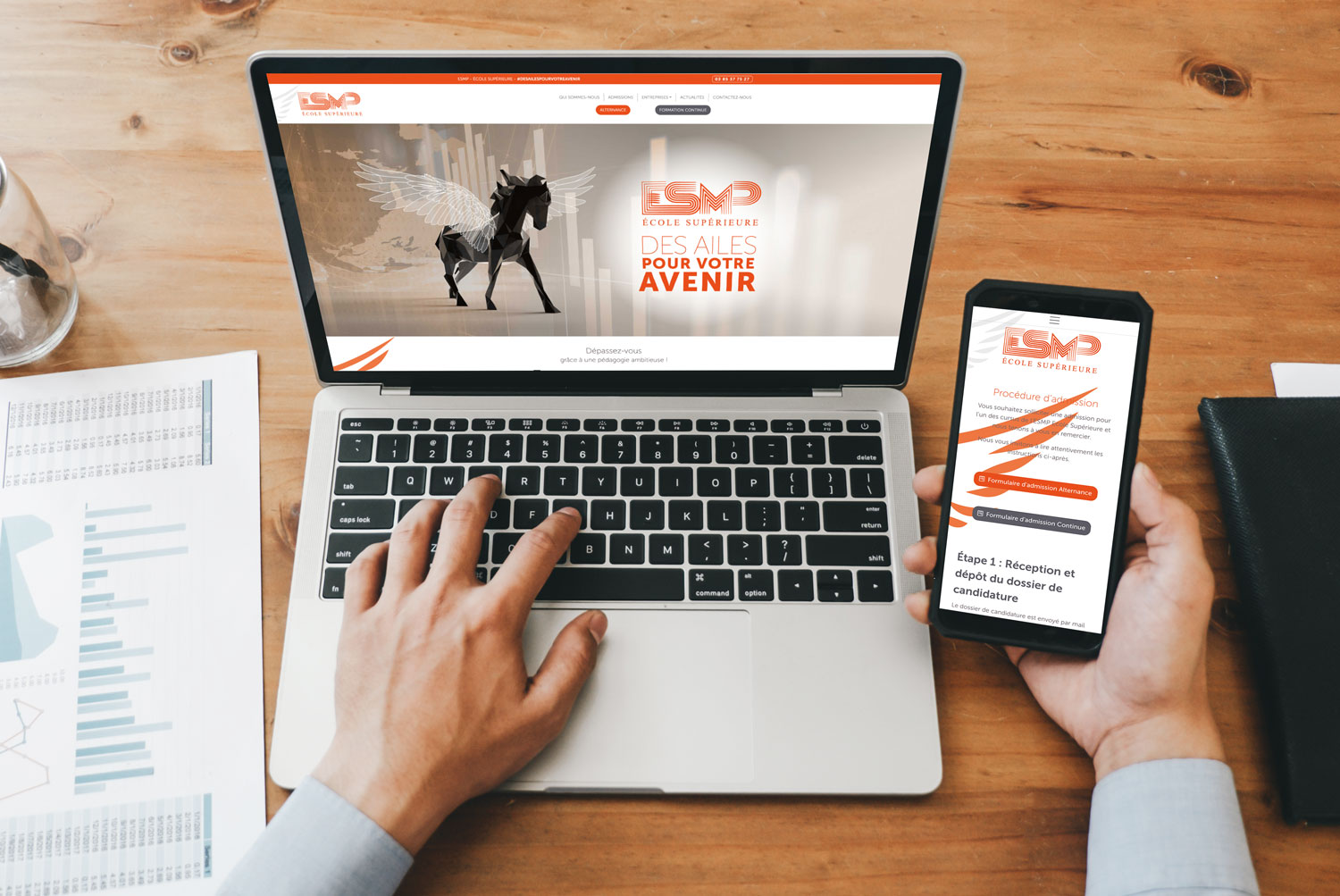 page d'acceuil du site internet d'esmp