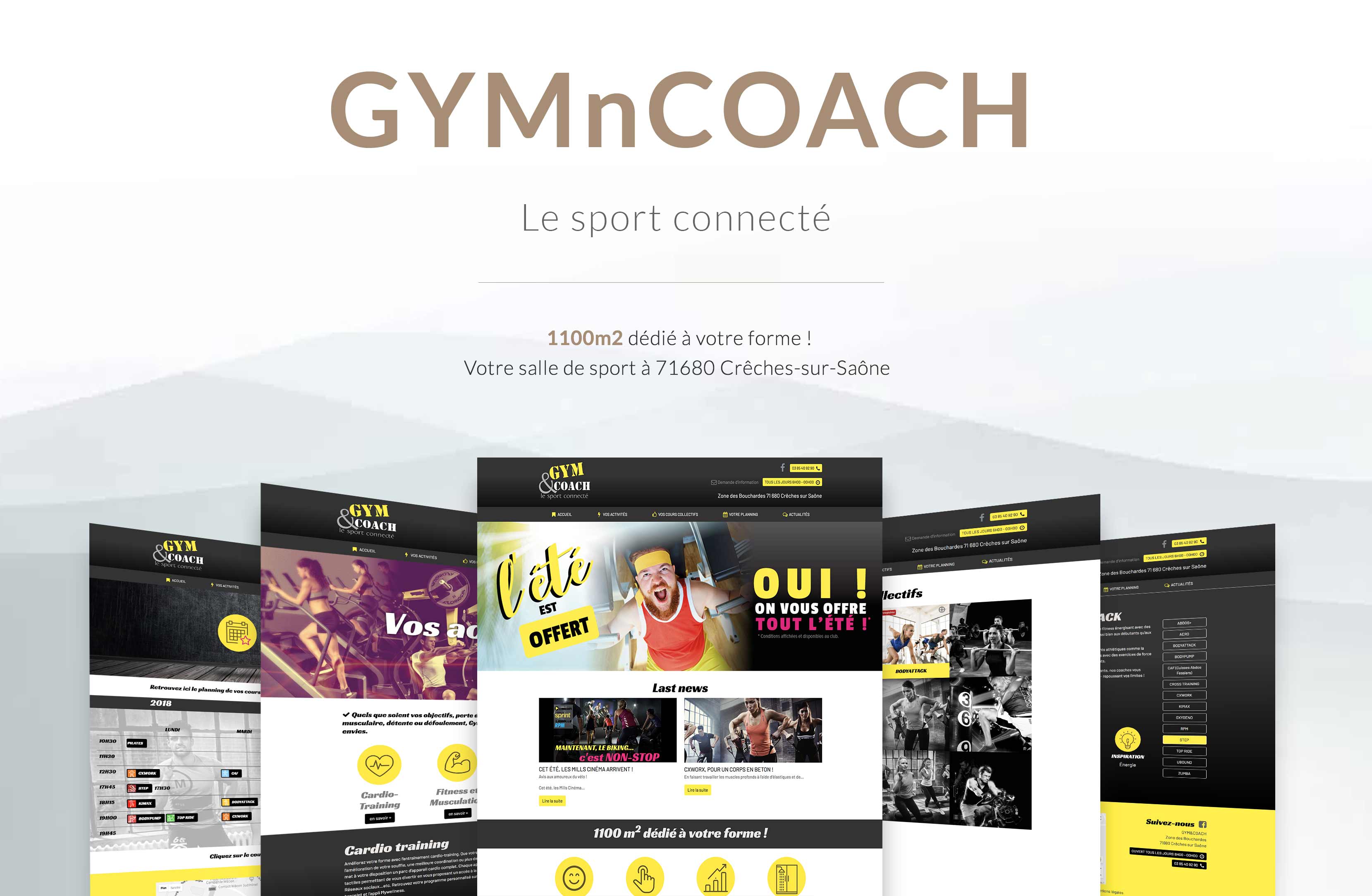 différentes pages GYMnCOACH