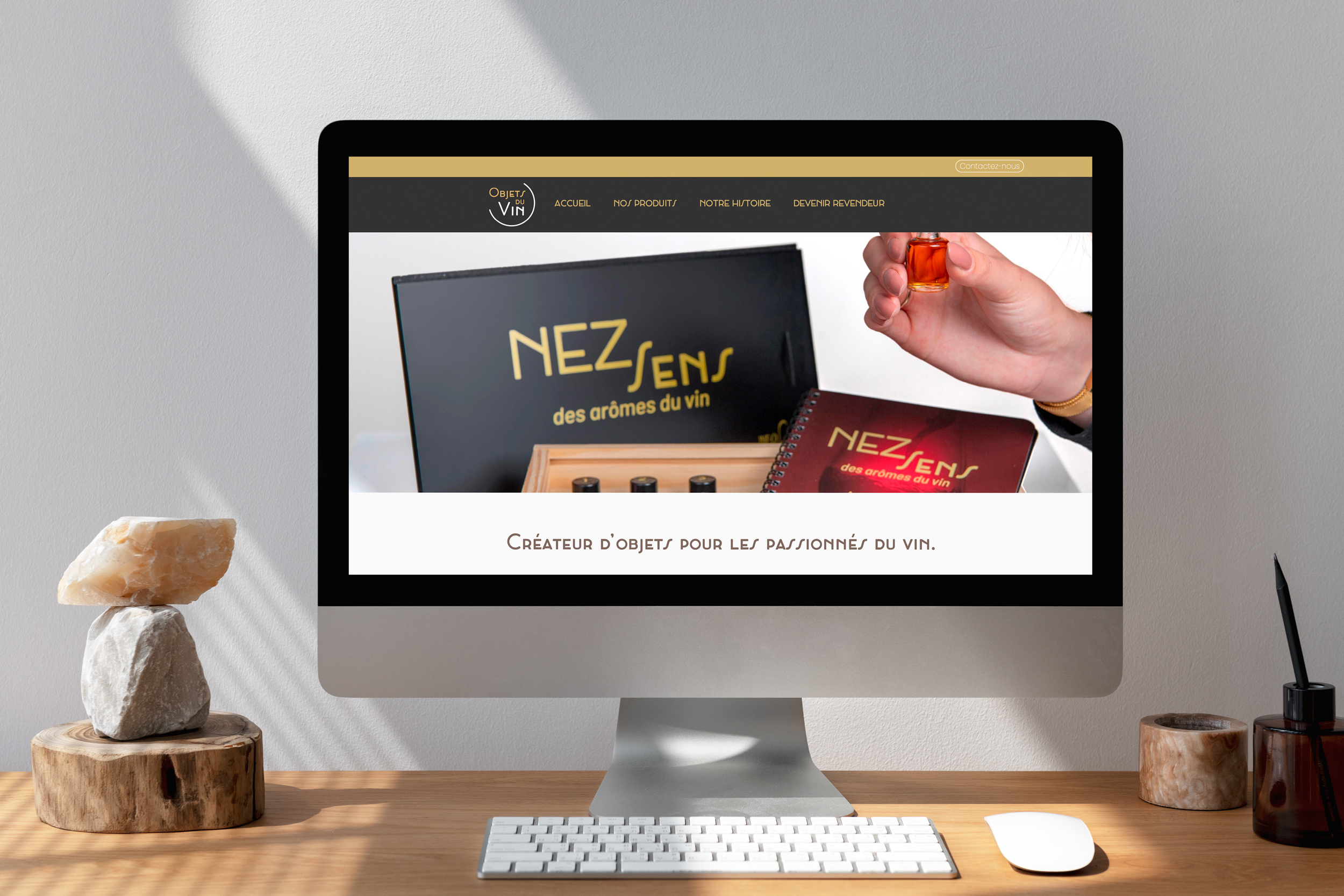 page d'accueil du site internet de objets du vin