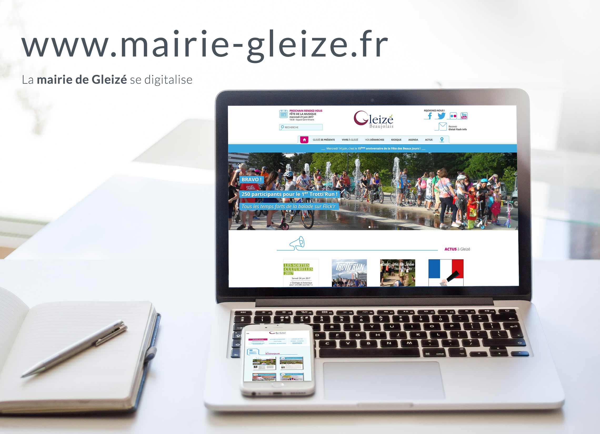 Page d'accueil du site internet de la mairie de Gleizé
