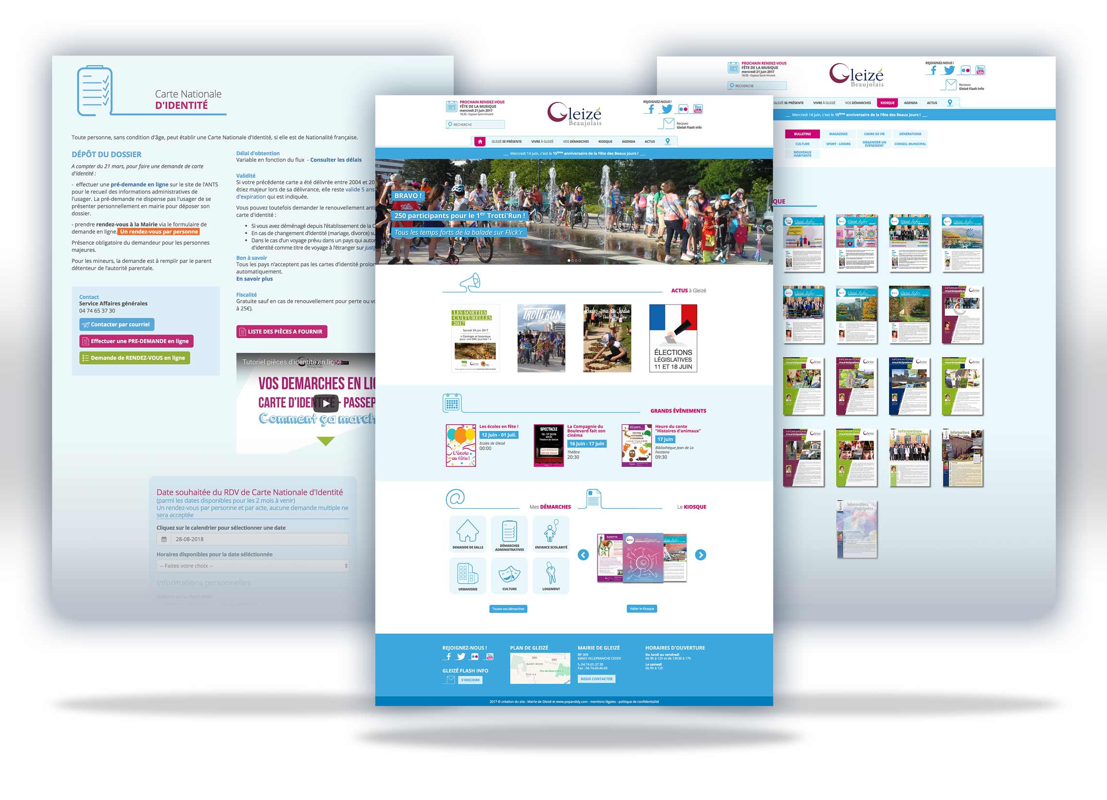 différentes pages du site de la mairie de Gleizé