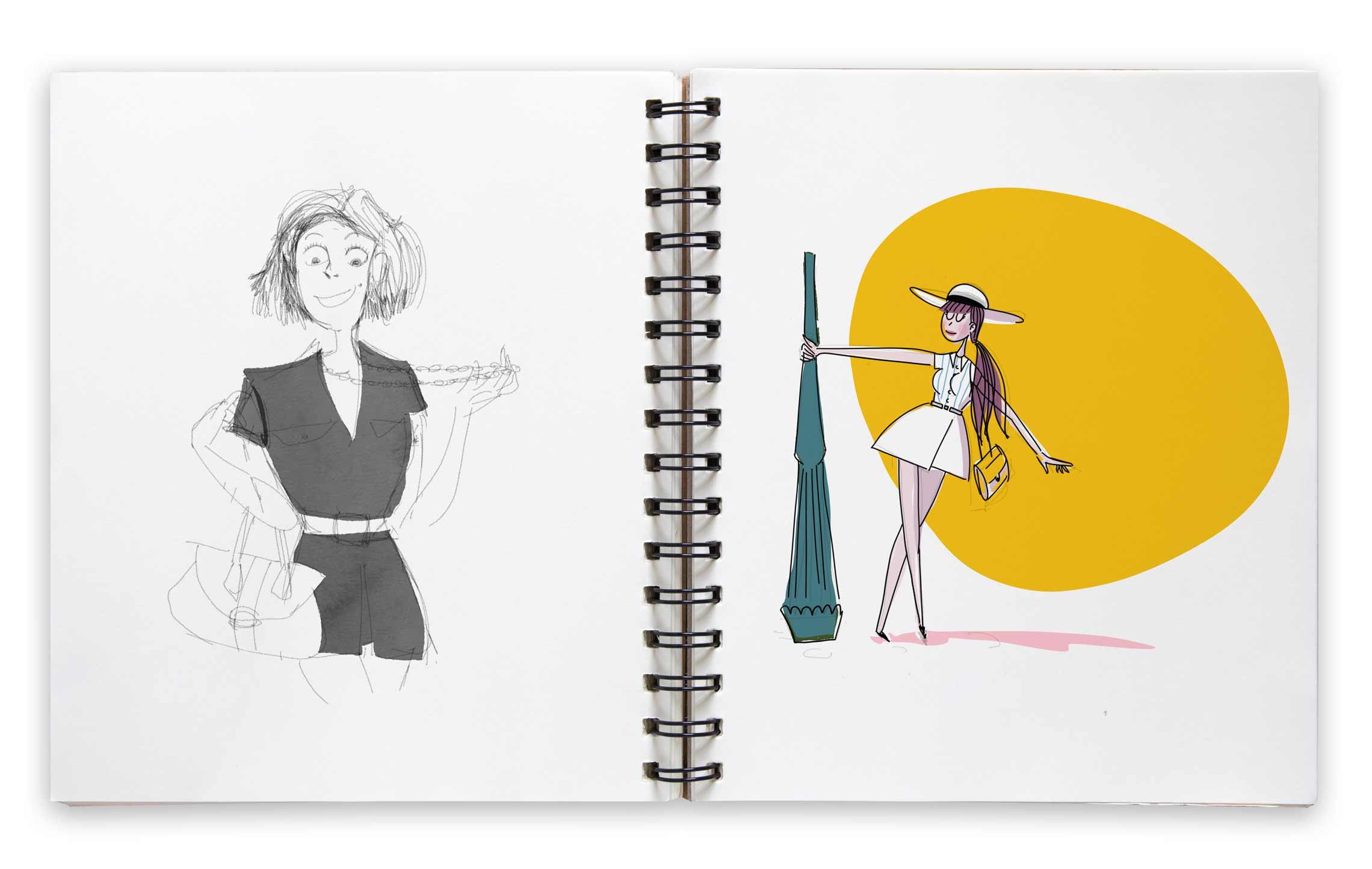 dessins pour illustrer la vitrine du magasin