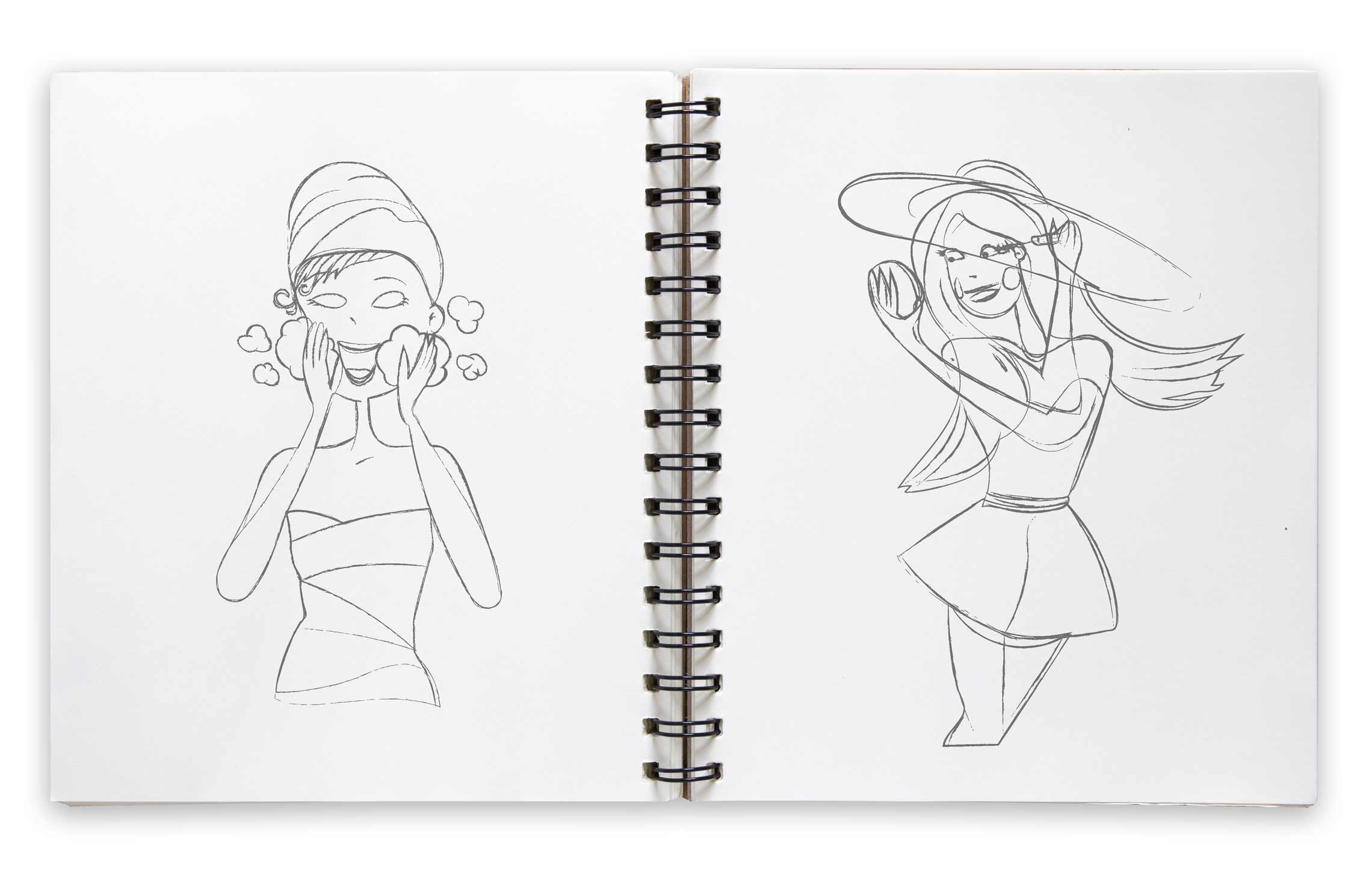 croquis pour les illustrations du magasin