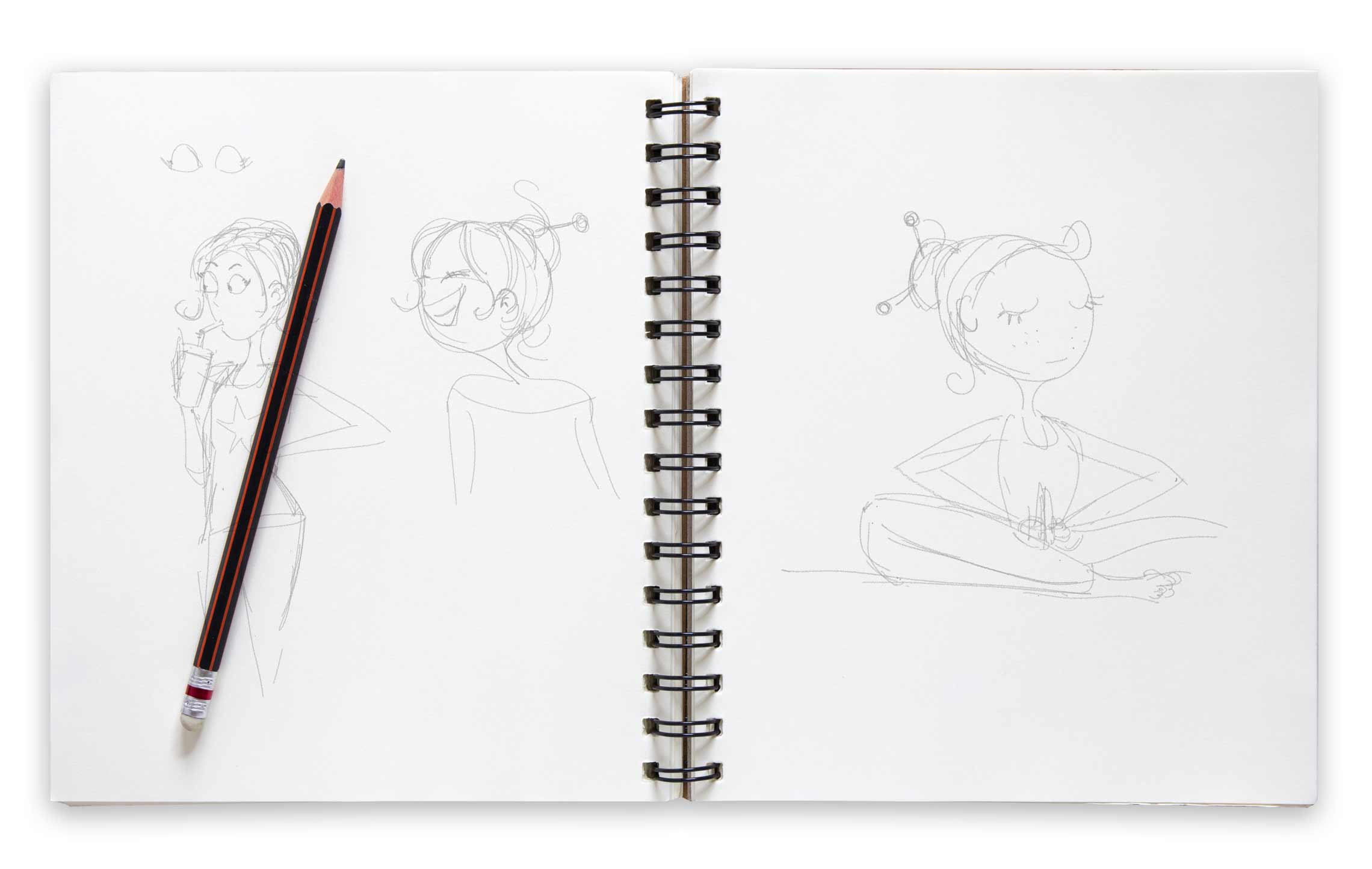 croquis pour les illustrations de la pharmacie